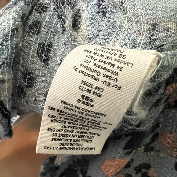 Free People Rain Blue Flutter Sleeve Romper Size XS - Picture 7 of 9